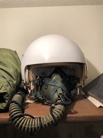 Vintage Pilots Helmet - Oxygen Mask and Carrying Bag