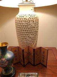 Pair of Blanc de Chine Porcelain Lamps