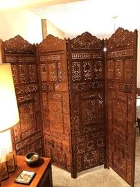 Oriental Teak Wood Wall Room Divider
