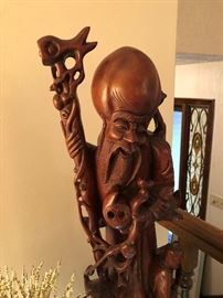 Hand Carved Mahogany Oriental Carving