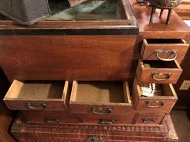 Antique Japanese Hibachi Brazier (2) - Cast Iron Insert