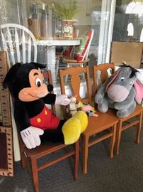 Large stuffed Mickey Mouse and Eeyore