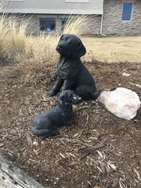 yard art- Labradors