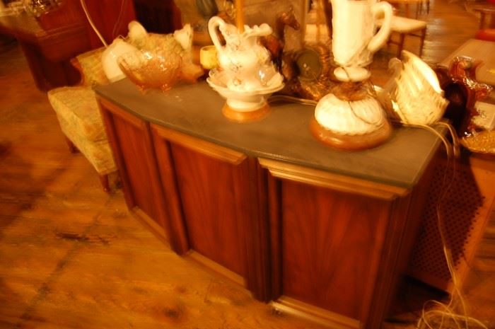 Mid century buffet with granite top