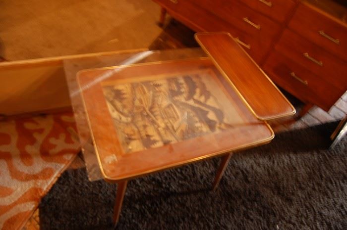 Mid century German hand carved end table