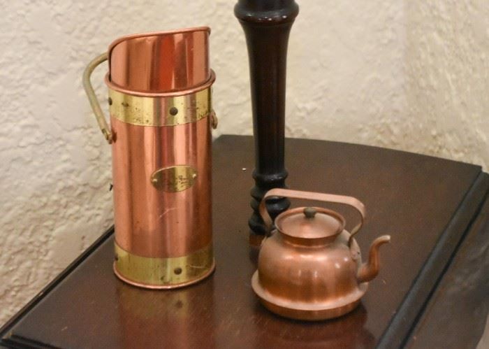 Copper Measure & Miniature Copper Teapot / Kettle