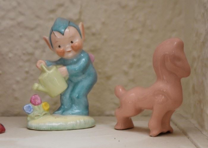 Miniature Figurines (Garden Gnome / Elf & Horse)