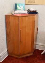 Vintage Wooden Corner Storage Cabinet