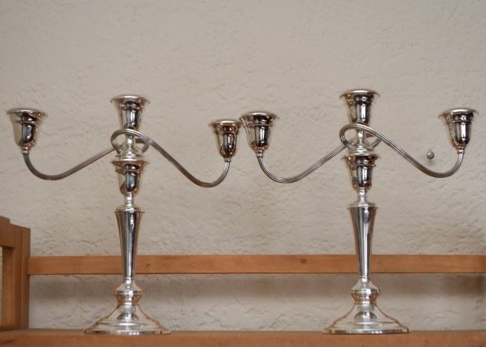Pair of Gorham Silver Plate Candlesticks / Candelabra