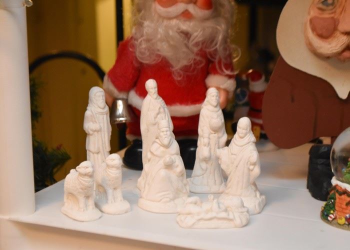 Christmas Decor - Chalkware Nativity Figurines