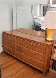 Vintage Lowboy Chest of Drawers / Dresser with Mirror