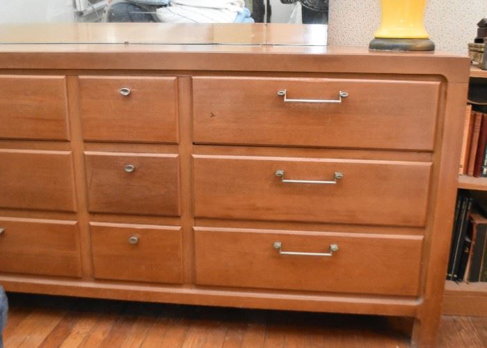 Vintage Lowboy Chest of Drawers / Dresser with Mirror