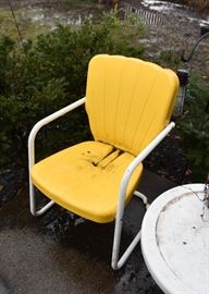 Yellow Metal Garden Chairs (Pair)