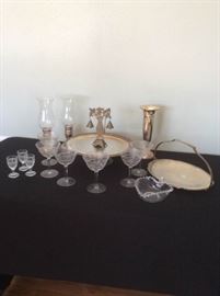 Assorted Fancy Glassware Silver Items