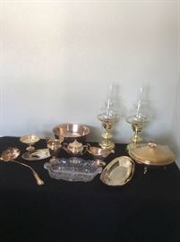 Silver Plated Serving Set Hurricane Candle Holders