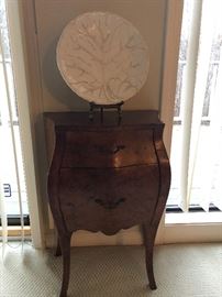 Bombay chest and large porcelain artwork