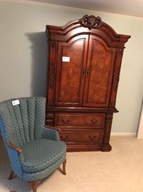 Armoire and custom chair