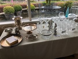 Crystal and silver plate