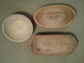 Antique hand carved dough bowls
