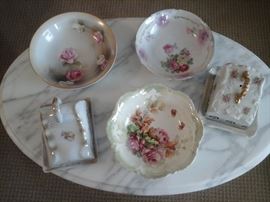 Top left to right. R S Germany, Leughtburg Germany, no mark, Empire china Steubenville and Germany.