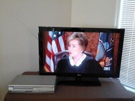 2010 L G 36" tv and sylvania dvd vcr player recorder.