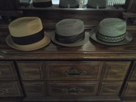 LEFT HAT CAVANAGA, OTHER TWO ARE STETSON