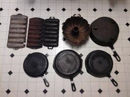 Several pieces of cast iron