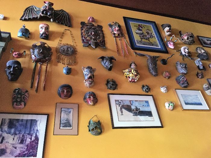 Lots of unique Mexican/Hispanic carved masks