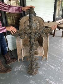 very old, heavy cast iron cross