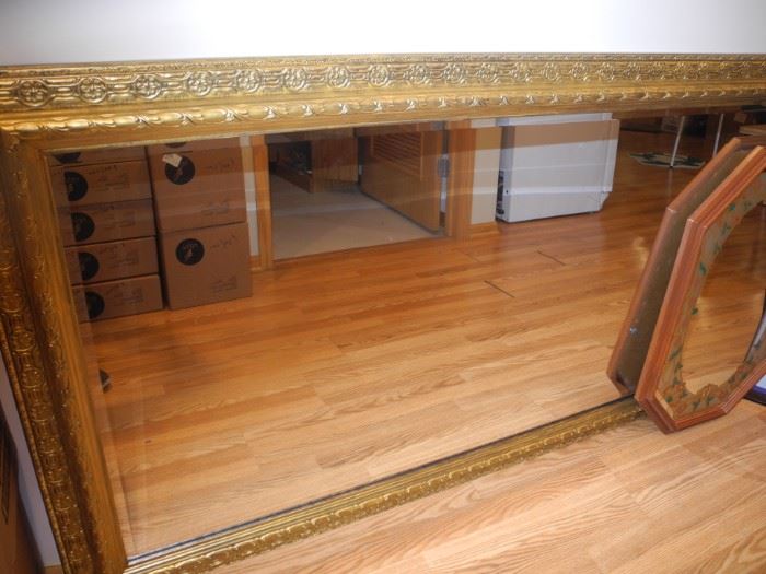 Very large gilt framed mirror