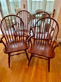 Set of 4 stamped Tom Seely windsor chairs