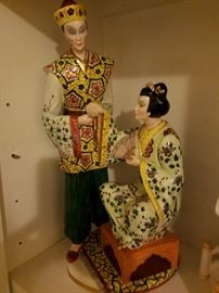 Tall italian made asian figurines