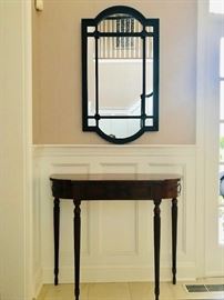 PAIR of Demilunes with drawer by Arthur Brett and Sons and PAIR of Mirrors 