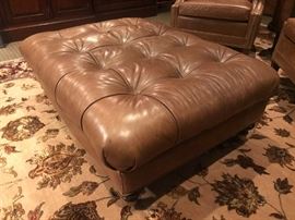 Leather Ottoman and Carpet (9 x 12)