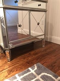 Mirrored Chest and West Elm 9 x 12 Carpet
