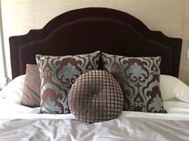 Velvet Brown King  Headboard 