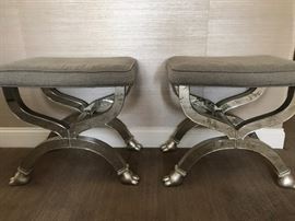 Pair of Mirrored Stools 