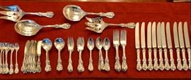 Sterling Flatware Reed and Barton Set for 12 a few missing pieces