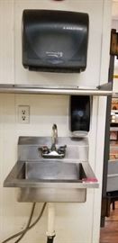 Hand Sink, Soap and Paper Towel Dispenser