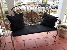 metal iron bench