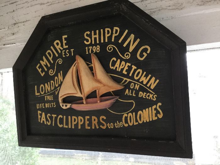 Empire Shipping Decorative Sign            https://ctbids.com/#!/description/share/85816