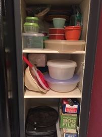 Tons of Tupperware, Rubbermaid and storage.