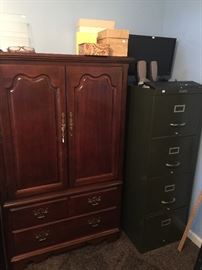 Armoire and metal filing cabinet