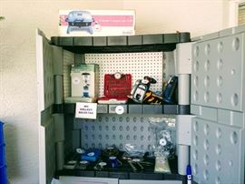 Mobile storage shed, grill and small hand tools