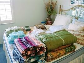 sheets, blankets and pillows