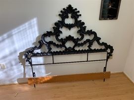 Antique Cast Iron Queen Bed Headboard