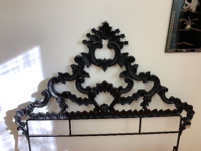 Antique Cast Iron Queen Bed Headboard