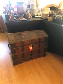 Antique Camelback Trunk  