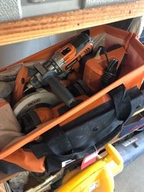 Ridgid 18V 4 Tool Set R841150 Drill, R845 Saw, R844 Saw, R849 Light two batteries and charger Tested and working      
