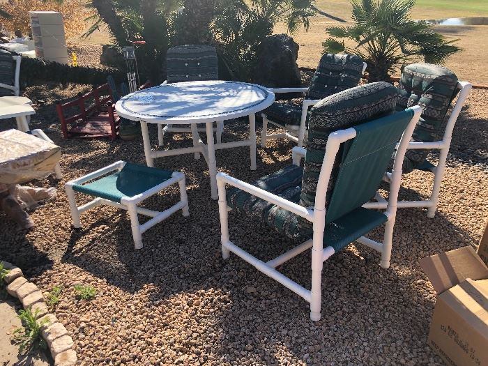 PVC Patio Table w/ 4 Chairs